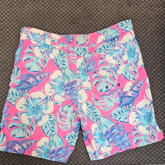 Vineyard Vines Pink and Blue Kids Swim Trunks - Picture 2 of 4